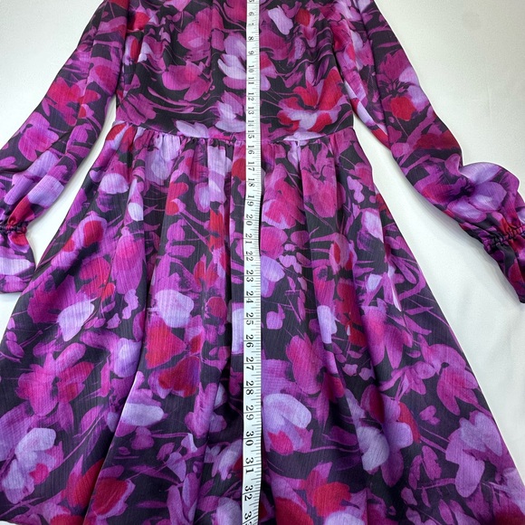 Ted Baker London Purple Pink Ruffled Bishop Sleeve Mini Dress - Picture 15 of 16